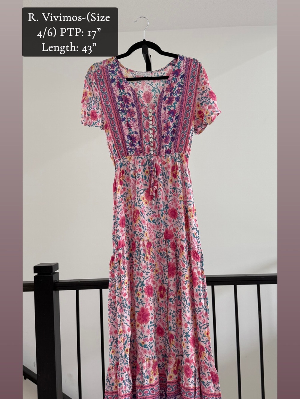 Pink Floral Maxi Dress